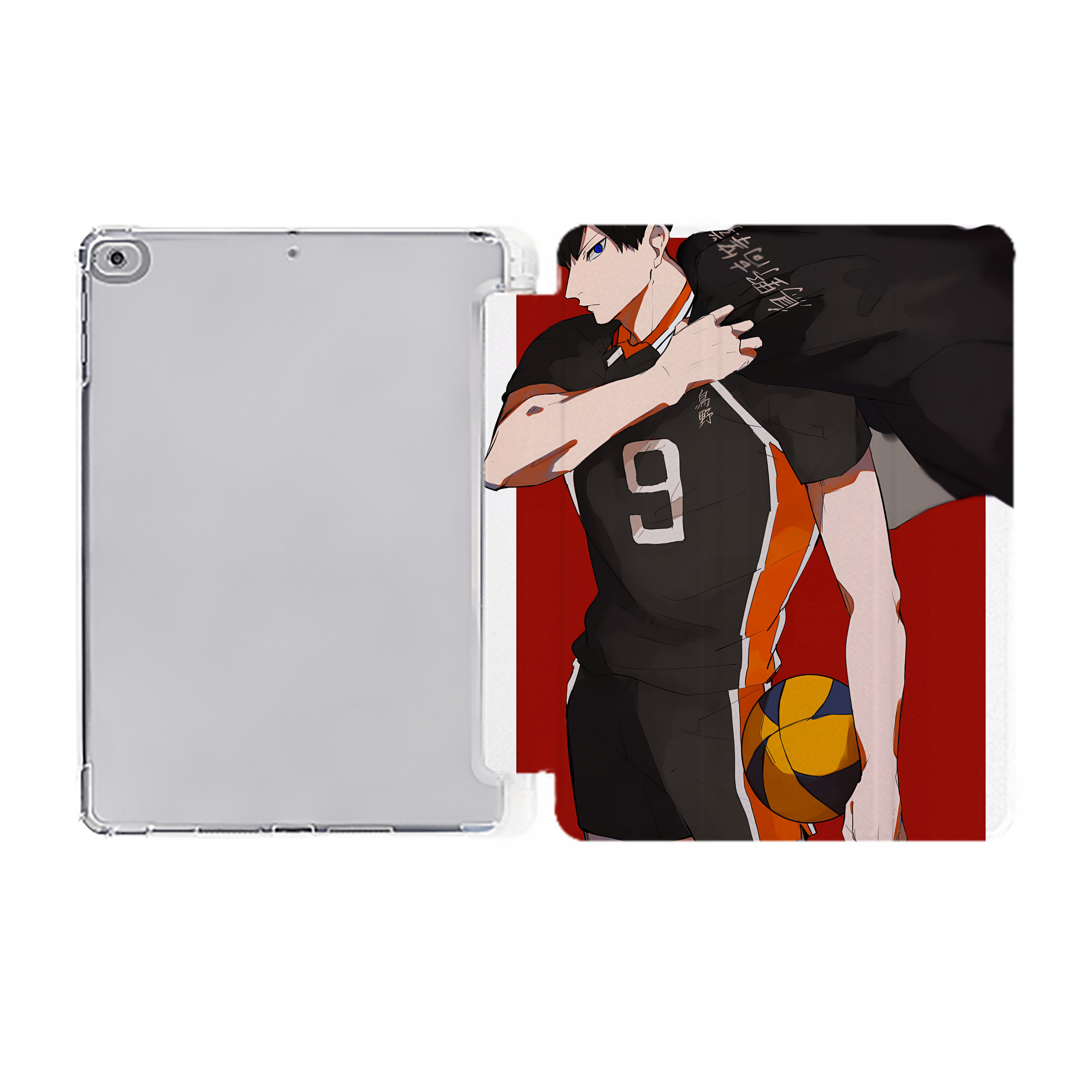 （画像用） ハイキュー!! Haikyu!! IPad ケース ペン収納付き 三つ折りスタンド PUレザー×シリコン 対応機種9.5/10.5/10.9インチ